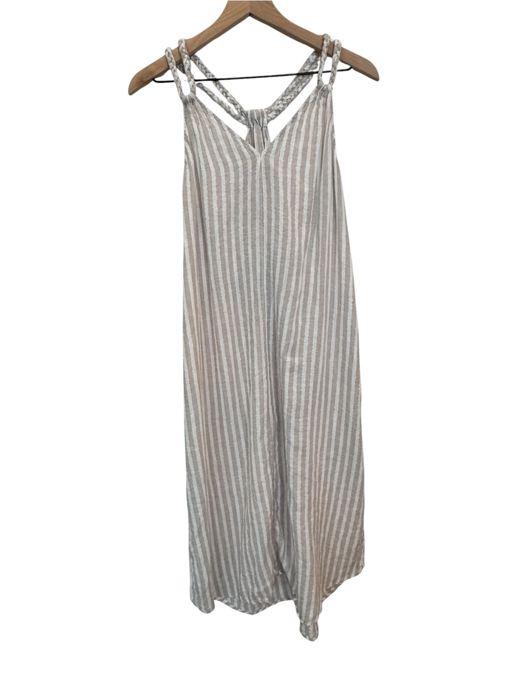 Rachel Ashwell Striped Sleeveless Sleep Dress — Linen Blend - Size Large